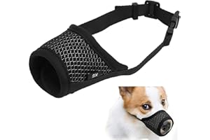 KUEEA Muselière pour Chiens Petit, Muselière Petit Chien en Nylon Respirant, Anti-Mordant et Anti-Aboiement, pour Chiens à Nez Court (XS)