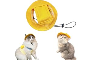 Hjvvr Cat Hat,Yellow Cute Pet Hat,Adjustable Outdoor Indoor Pet Costume