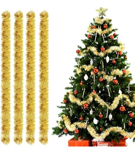 Lot de 5 guirlandes de sapin de Noël en forme d'étoile de 2 m - Pour fête, Thanksgiving, mariage, Noël, anniversaire, décoration - Couleurs mélangées