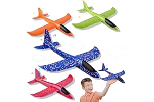 SEO-FANALLY 4 Pezzi Aereo Polistirolo Per Bambini, Aeroplano Giocattolo Bambini,Aerei Polistirolo da Lanciare,Giochi da Giardino per Bambini Esterno All'aperto Interattivi Gioco Bimbi 3 4 5 6 7 8 9 10 Anni