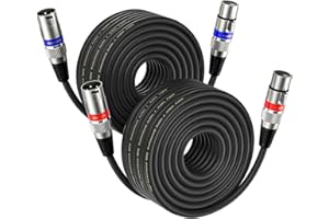 NUOSIYA XLR Kabel 20m 2 Pack, Mikrofon XLR Symmetrisch Audio Verlängerungskabel, 3-poligen Adapter XLR Stecker auf Buchse Kabel für Studio-Recorder, Mikrofon, Mixer, Lautsprechersystem