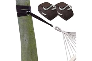 AMANKA Fijación para Hamaca en los árboles de 2X 3,2 Metros + MAX 150 kg Color marrón
