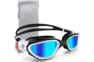 RIOROO Lunettes de Natation,Polarisées Lunettes de Plongée pour Mixtes,Les Hommes,Les Femmes Adultes,Antibuée Aucune Fuite avec des Verres Larges, Protection UV, Pont de Nez Ajustable