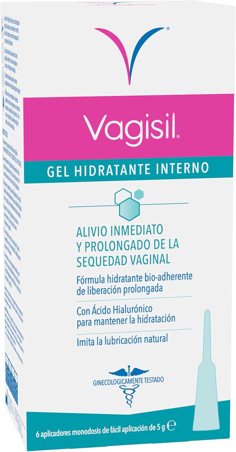 Vagisil Gel Hidratante Vaginal Interno con Ácido Hialurónico Con Aplicadores Monodosis, Hidratación Inmediata y Prolongada, Imita la Lubricación Natural 30 g (6 x 5 g)