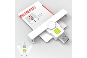 BAWANFA PRO Mini Lecteur de Carte Eid Pliable USB, Lecteur de Carte à Puce CAC à Accès Commun USB DOD et Lecteur de Carte PIV/ID CAC, Lecteur Carte Identité Belge Compatible avec Windows, Linux