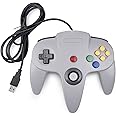miadore N64 Classic USB Controller, Retro Controller for N64 Bit USB Wired Gamepad Joystick Game Controller for Windows PC Mac Raspberry Pi 3,Gray