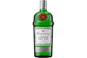 Tanqueray London Dry Gin | 41.3% vol | 1L | Award-Winning Premium | Made with 4 Gin Botanicals | Enjoy with Ice & Tonic | Distilled 4 Times