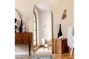 KOCUUY Arched Full Length Mirror, 161 x 52 cm Wall Mirrors, Gold Standing or Leaning Full Body Mirror with Aluminum Alloy Frame, Suitable for Bedrooms, Hallway or Cloakroom