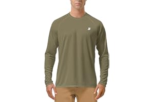 Roadbox Men's UPF 50+ UV Sun Protection Long Sleeve Swim Rash Guard Quick Dry SPF Breathable T-Shirt for Running Hiking & Fishing
