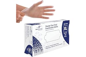 FARLA MEDICAL MediHands Vinyl Clear Extra Large Gloves, Disposable Surgical Gloves, Box of 100, Powder Free, Latex Free, Protein Free, Medical, Food, Multi-Use