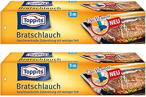 sufe Toppits Bratenschlauch (31 cm x 3 m), 2er Pack (2 x 3 m), PVC-frei, Polypropylen (PP), Rostbeutel, Food Wrap