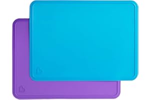Munchkin Silicone Placemats for Kids, 2 Pack, Blue/Purple