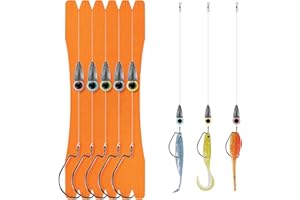 ‎THKFISH THKFISH Angeln Rigs Texas Rig Vorfachtakelung Vorfächer Vorfachschnur Angelhaken 1/0# Vorgefertigt Texas Rigs Angeln 5 Stück