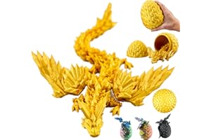 KAHAUS 3D Drache mit Flügeln im Ei – 23 cm Drachenfigur mit 12 cm Ei | Goldener Überraschungsdrache | Bewegliche Fantasy Spielzeug- & Sammelfigur für Kinder | Geschenkidee