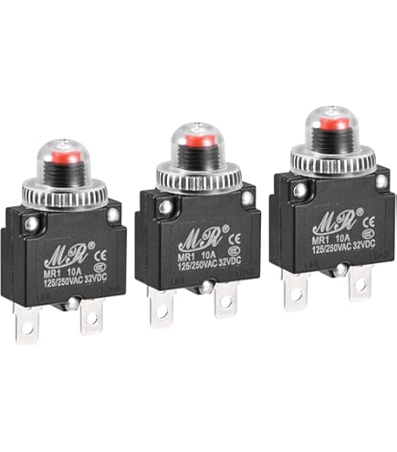 Lot De 4 Disjoncteurs Thermiques Réarmables 20A - Protection Surcharge Pour Appareils Électriques