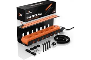 Set De 1 Conduites De Câbles Gelsenwerk® Noir pour Bureau sans Perçage - Support De Câbles 43x12x12cm avec Tuyau De Câble - Chemin De Câbles pour Gestion Câbles Lieu De Travail Et Ordre Bureau