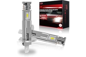 AUXIRACER H1 LED,Lampadina H1 LED Canbus 100W 22000LM,6500K 500% Brillante,1:1 Design di Ricambio Lampada Alogena,Plug and Play, Impermeabile IP68, 2 pezzi