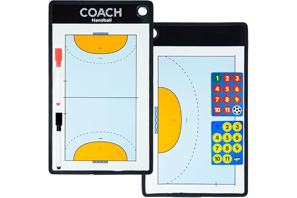 RoseFlower Tableau Tactique Handball, Tableau Magnétique Handball, Plaquette Handball Coach avec Stylo Aimants, Plaquette Entraineur Handball Tableau Coach pour l'entraînement et Les Compétitions