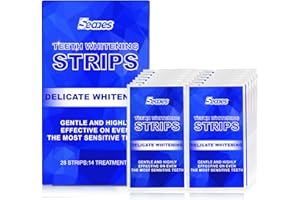 SEAAES Teeth Whitening Strips, Whitening Strips Sensitive Teeth, 14 Sets 28pcs White Strips for Removing Smoking Coffee Stain, Effective Home Use Tooth Whitening Kit
