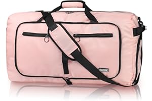 Fmeida Sac de Voyage Femme 65L Pliable – Grand Sacs de Sport Imperméable avec Compartiment à Chaussures, Sac Weekend Léger avec Bandoulière Réglable, Idéal pour Gym, Camping, Randonnée, Maternité