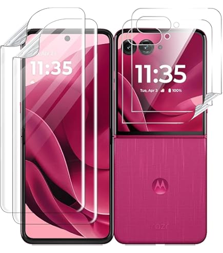 GIOPUEY [3 Pack Protector Trasero Compatible Con Motorola RAZR 60 Ultra/50 Ultra, TPU Flexible, Ultra Delgado, Inastillable, Funda Compatible, Resistente A Los Arañazos - Transparent