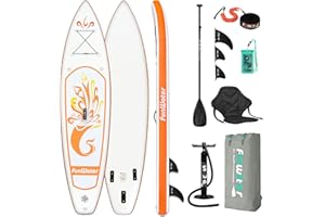 FunWater Planche de Surf Gonflable - Accessoire Complet - Pagaie réglable - Pompe - Sac à Dos de Voyage ISUP - Sac à Dos de Voyage - Sac étanche - pour Adulte
