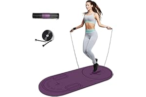 LaiEr Tapis de corde à sauter, tapis d'exercice de fitness, protection des genoux, absorption des chocs, tapis de corde à sauter, antidérapant, pour la maison et la salle de sport (140 x 62 x 8 mm)