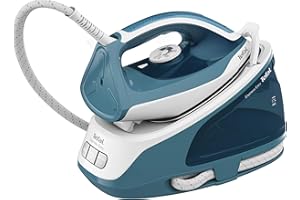 ‎TEFAL Tefal Dampfbügelstation Express Easy, 5,8 bar, Dampfstoß 350 g/Min., Dauerdampf 120 g/Min., Calc Clear-Technologie, Xpress Glide Bügelsohle, automatische Abschaltung, weiß/türkis, SV6131