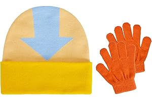 Concept One Jungen Avatar The Last Airbender Aang Arrow Kids Cap und Handschuh Set Winter Knit Hat Beanie, Mehrfarbig/Meereswellen (Ocean Tides), Einheitsgröße