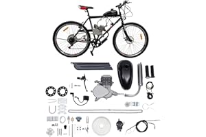 NIGORIY 80CC 2-Takt Motor, 44 Zähnen Fahrrad Motor Benzin, Fahrrad Benzinmotor 180kg Tragfähigkeit, 2 Hub Fahrräder Motoren mit Vergaser, Luftkühlung