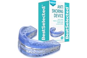 BESTSELECTED Anti Snoring Mouth Guard Device: Adjustable Anti Snoring Device Mouth Guard - Anti Snoring Devices Sleeping Snore Stopper Mouthpiece - Stop Snoring Aids for Women Men (Blue-Medium)
