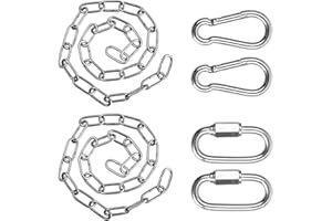 Dokeno 2 Pezzi 304 Catena in Acciaio Inox 60cm Catenina di Ferro per Cestini Appesi con Moschettoni Catena di Prolunga per Poltrona Sospesa per Altalene Poltrone Sospese Amache