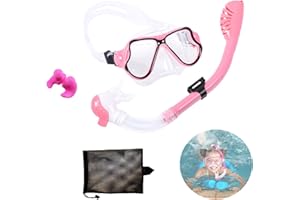 AMBOLIO Maschera Sub,Set Snorkeling Bambini,Kit Maschera e Boccaglio Snorkeling,Impermeabile Anti-Appannamento,con Panoramica a 180 Gradi,Sicuro e Resistente Unisex Bambini.