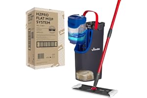 Vileda H2PrO Flat Mopp | Separerar rent och Smutsigt Vatten | Designad för att spara vatten | Smidig urvridning