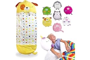 SAMNUERLY Schlafsack mit Kissen im Alter von 3+, 2 in 1 Tiger Schlafsack für Kinder, schläfriger Sack tragbarer und Faltbarer leichtes und atmungsaktives Tiercharakter Kinderkissen