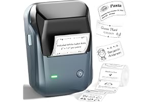 NIIMBOT B1 Label Maker with Auto Identification,2 Inch Bluetooth Portable Label Printer Easy to Use for Office, Home, Business (with 50mm*30mm Label *1)