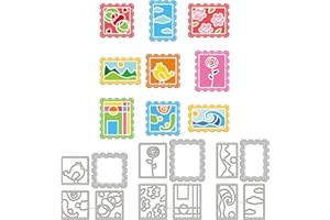 GLOBLELAND Abstract Stamp Frame Metal Die Cuts Postage Cut Dies Metal Stencils for Card Making Embossing Tool Stencil Scrapbooking DIY Etched Craft Dies Album Card Making Decor Craft