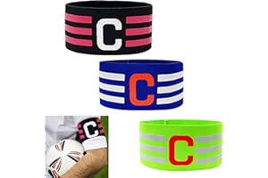 FUOXUL 3PCS Nylon Captains Armband Adjustable Captain Armband Football Suitable for Football Rugby Hockey Netball All Ages and Sports Blue Black Green