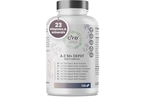 ‎CYB COMPLETE YOUR BODY CYB | A-Z 50+ Multivitamin Tabletten - Vitamin A-Z - Nährstoffe für Ältere Menschen - 120 Tabletten 4 Monatsvorrat - Lutein - Coenzym Q10 - Biotine - Folsäure - Vegetarisch