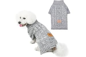 KOOLTAIL Turtleneck Dog Jumper for Small Medium Large Dogs, Soft &Warm autumn winter Pullover Sweater Coat, Comfortable Dog Knitted Winter Clothes Outfit for Boys Girls