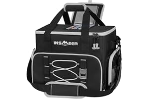 INSMEER Large Cooler Bag 55 Cans, 45L Large Capacity Insulated Cool Bag, Foldable Storage Bag Leak-Proof Thermal Bag XXL with Bottle Opener for Shopping/Camping/Beach/Picnic