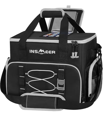 Sac Isotherme 50L INSMEER – Pour 80 Canettes, Pliable, étanche, 5 Couches, 12h De Fraîcheur, Bandoulière, Pique-nique, Plage