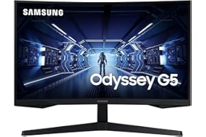 Samsung Odyssey G5 LC27G55TQWRXXU 27" 1000R Curved Gaming Monitor - 144Hz, 1ms, 1440p QHD, Freesync Premium, HDR10, HDMI, Displayport