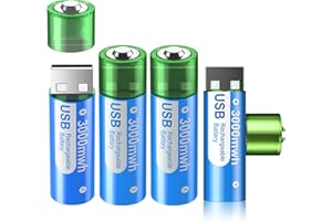 PALOGREEN Akumulator AA litowy 3000mWh - 4 szt 1,5 V akumulator litowo-jonowy AA USB, szybkie ładowanie akumulatorów AA w 1,5 godziny