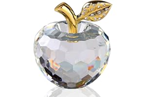 DOJOZ Presse-papier en forme de pomme en cristal pour décoration de table (blanc)