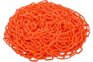 szkoo Catena di chiusura a catena, 30,5 m, arancione, in plastica, per sicurezza di allarme, controllo umano, traffico, linea di coda