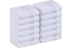Utopia Towels - 12 Pack Luxury Wash Cloths Set (30 x 30 CM) 100% Cotton Ring Spun, Highly Absorbent and Soft Feel Washcloths for Bathroom, Spa, Gym, and Face Towel (White)