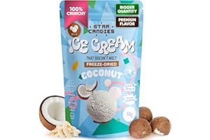 Star Candies Freeze Dried Coconut Ice Cream Scoops | No Melting Freeze Dried Coconut Ice Cream Candy | Crunchy & Delicious Camping Food | Premium Astronaut Snack loved by Kids and Adults | (50 g)
