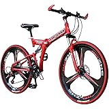 AlfaView 26 Pollici Mountain Bike, Mountain Bike Pieghevole per Uomini e Donne Adulti, Biciclette Doppio Freno a Disco