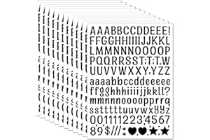WD&CD 0.5 Inch 15 Sheets Self Adhesive Vinyl Letter Number Symbol Stickers Alphabet for Kids Mailbox Suitcase Guitar Water Bottle Laptop Guitar Phone Case Scrapbooking, Artistic Letters Black